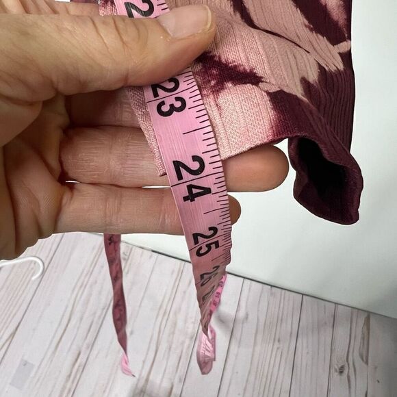 Victoria’s Secret Pink Active Tie Dye Ombré Burgundy Maroon Pink Workout Pants - Picture 6 of 10